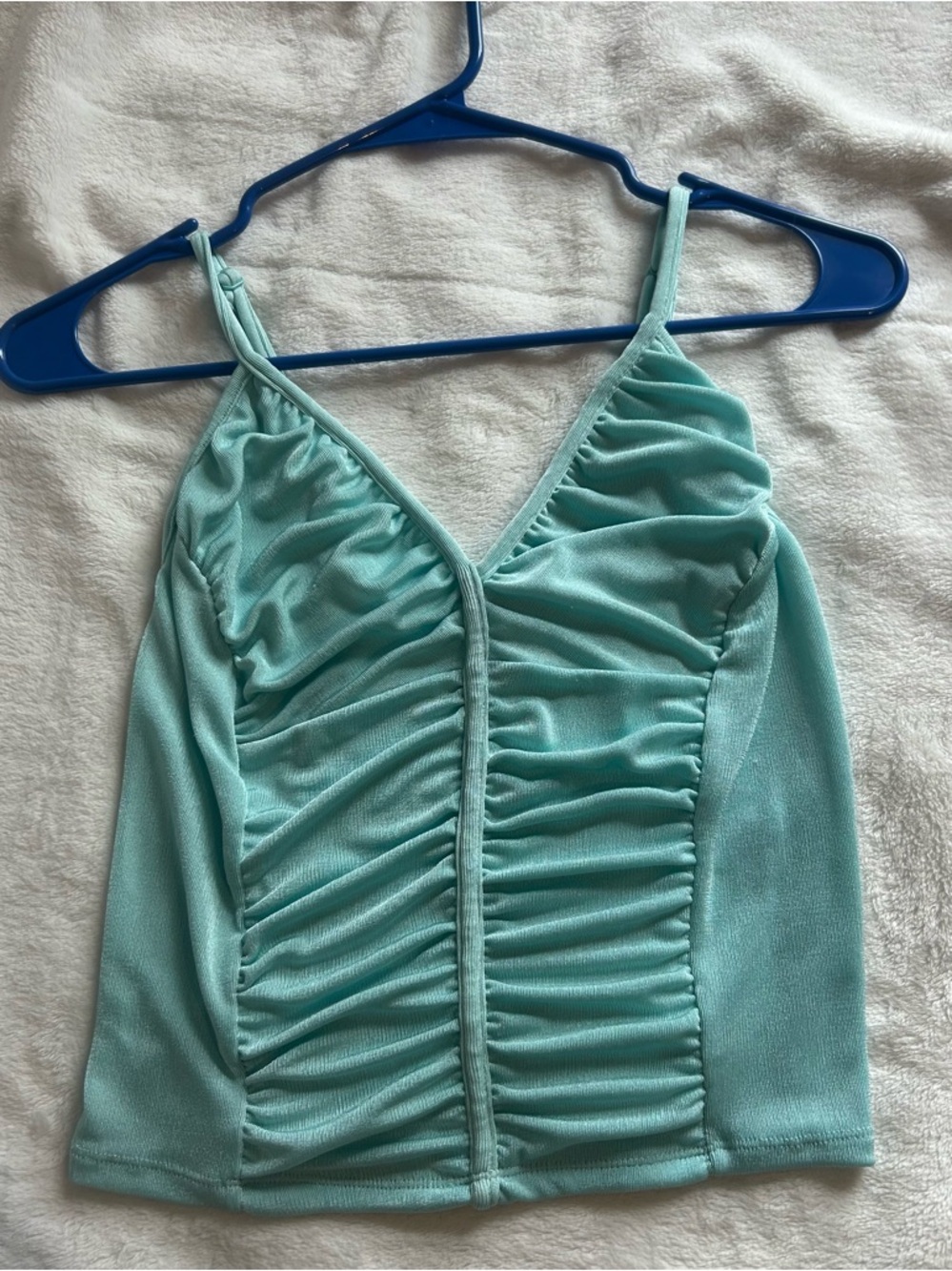 SO Light Mint Gathered Spaghetti Strap Camisole